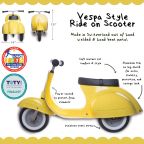Vespa-Style Ride-on Scooter - Yellow